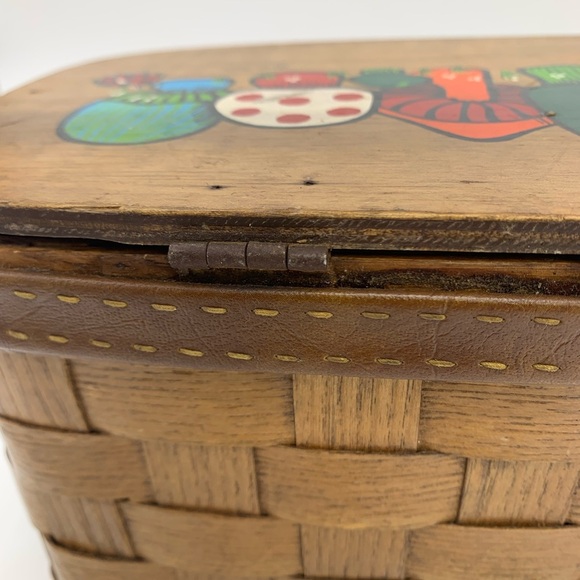 MCM Slenderella Fashion Wicker Basket Woven Painted Mushrooms By Caro Nan - Picture 15 of 16